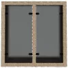  bézs polyrattan üveglapos kerti asztal 55 x 55 x 37 cm