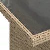  bézs polyrattan üveglapos kerti asztal 100 x 55 x 73 cm