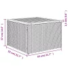  bézs polyrattan és akácfa kerti asztal 55 x 55 x 37 cm