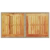  bézs polyrattan és akácfa kerti asztal 100 x 55 x 73 cm