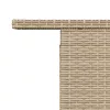 bézs polyrattan és akácfa kerti asztal 100 x 55 x 73 cm