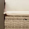  2 személyes bézs polyrattan kerti kanapé párnával
