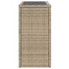  bézs polyrattan kerti kisasztal üveg asztallappal 58x27,5x55 cm
