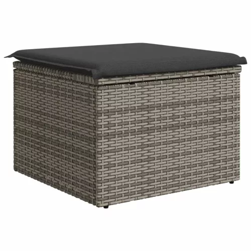  szürke polyrattan kerti szék párnával 55 x 55 x 37 cm