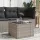  szürke polyrattan üveglapos kerti asztal 55 x 55 x 37 cm