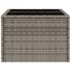  szürke polyrattan üveglapos kerti asztal 55 x 55 x 37 cm
