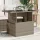  szürke polyrattan üveglapos kerti asztal 100x55x73 cm