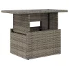  szürke polyrattan üveglapos kerti asztal 100x55x73 cm
