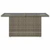 szürke polyrattan üveglapos kerti asztal 100x55x73 cm