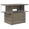 szürke polyrattan üveglapos kerti asztal 100x55x73 cm