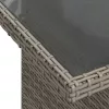  szürke polyrattan üveglapos kerti asztal 100x55x73 cm