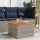  szürke polyrattan és akácfa kerti asztal 55 x 55 x 37 cm