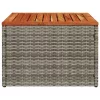  szürke polyrattan és akácfa kerti asztal 55 x 55 x 37 cm