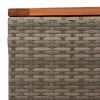 szürke polyrattan és akácfa kerti asztal 55 x 55 x 37 cm