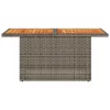  szürke polyrattan és akácfa kerti asztal 100 x 55 x 73 cm