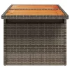  szürke polyrattan és akácfa kerti asztal 100 x 55 x 73 cm