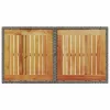  szürke polyrattan és akácfa kerti asztal 100 x 55 x 73 cm