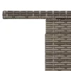  szürke polyrattan és akácfa kerti asztal 100 x 55 x 73 cm
