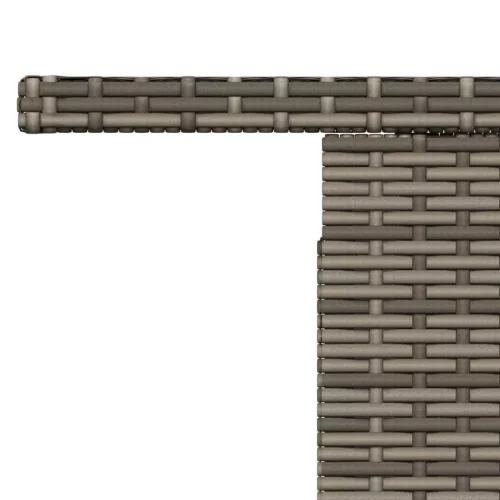  szürke polyrattan és akácfa kerti asztal 100 x 55 x 73 cm