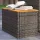  2 db szürke polyrattan és tömör fa kerti kisasztal 55x34x37 cm
