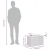  2 db szürke polyrattan és tömör fa kerti kisasztal 55x34x37 cm