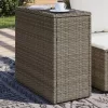  szürke polyrattan kerti kisasztal üveg lappal 58 x 27,5 x 55 cm