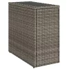  szürke polyrattan kerti kisasztal üveg lappal 58 x 27,5 x 55 cm