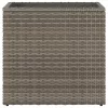  szürke polyrattan kerti kisasztal üveg lappal 58 x 27,5 x 55 cm