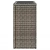 szürke polyrattan kerti kisasztal üveg lappal 58 x 27,5 x 55 cm