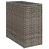 szürke polyrattan kerti kisasztal üveg lappal 58 x 27,5 x 55 cm