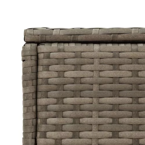  szürke polyrattan kerti kisasztal üveg lappal 58 x 27,5 x 55 cm