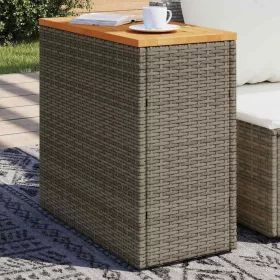    szürke polyrattan falapos kerti kisasztal 58 x 27,5 x 55 cm