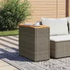  szürke polyrattan falapos kerti kisasztal 58 x 27,5 x 55 cm