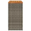  szürke polyrattan falapos kerti kisasztal 58 x 27,5 x 55 cm