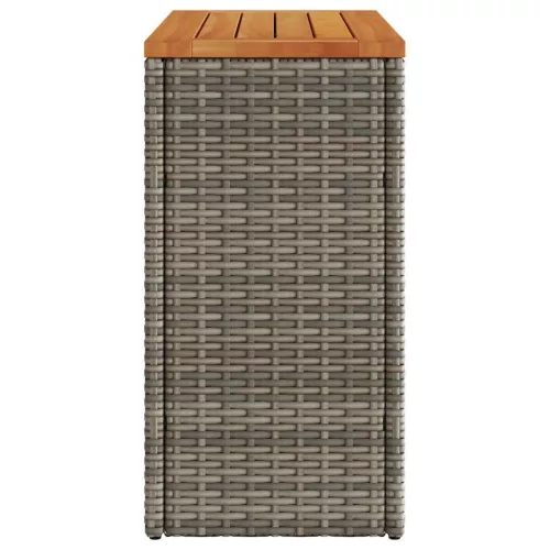  szürke polyrattan falapos kerti kisasztal 58 x 27,5 x 55 cm