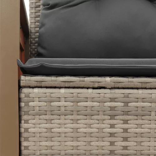  2 személyes szürke polyrattan kerti kanapé párnával