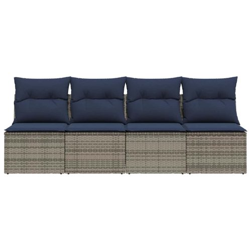  | Kerti kanapé | párnával Szürke 220 x 62 x 69cm polirattan