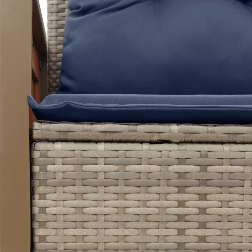  kétszemélyes szürke polyrattan kerti kanapé párnákkal