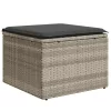  világosszürke polyrattan kerti szék párnával 55 x 55 x 37 cm