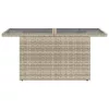  szürke polyrattan üveglapos kerti asztal 100x55x73 cm