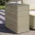 világosszürke polyrattan kerti kisasztal üveg lappal58x27,5x55cm