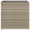 világosszürke polyrattan kerti kisasztal üveg lappal58x27,5x55cm