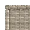 világosszürke polyrattan kerti kisasztal üveg lappal58x27,5x55cm