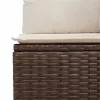  barna polyrattan karfa nélküli kerti kanapé párnával