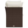  2 személyes barna polyrattan kerti kanapé párnával