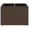  barna polyrattan üveglapos kerti asztal 55 x 55 x 37 cm