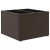  barna polyrattan üveglapos kerti asztal 55 x 55 x 37 cm