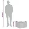  barna polyrattan üveglapos kerti asztal 55 x 55 x 37 cm