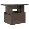  barna polyrattan üveglapos kerti asztal 100 x 55 x 73 cm