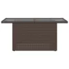  barna polyrattan üveglapos kerti asztal 100 x 55 x 73 cm